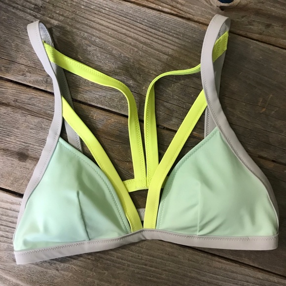 Victoria's Secret Other - Victorias Secret Padded Green Yellow Bikini Top M Victoria's Secret Other - Victorias Secret Padded Green Yellow Bikini Top M